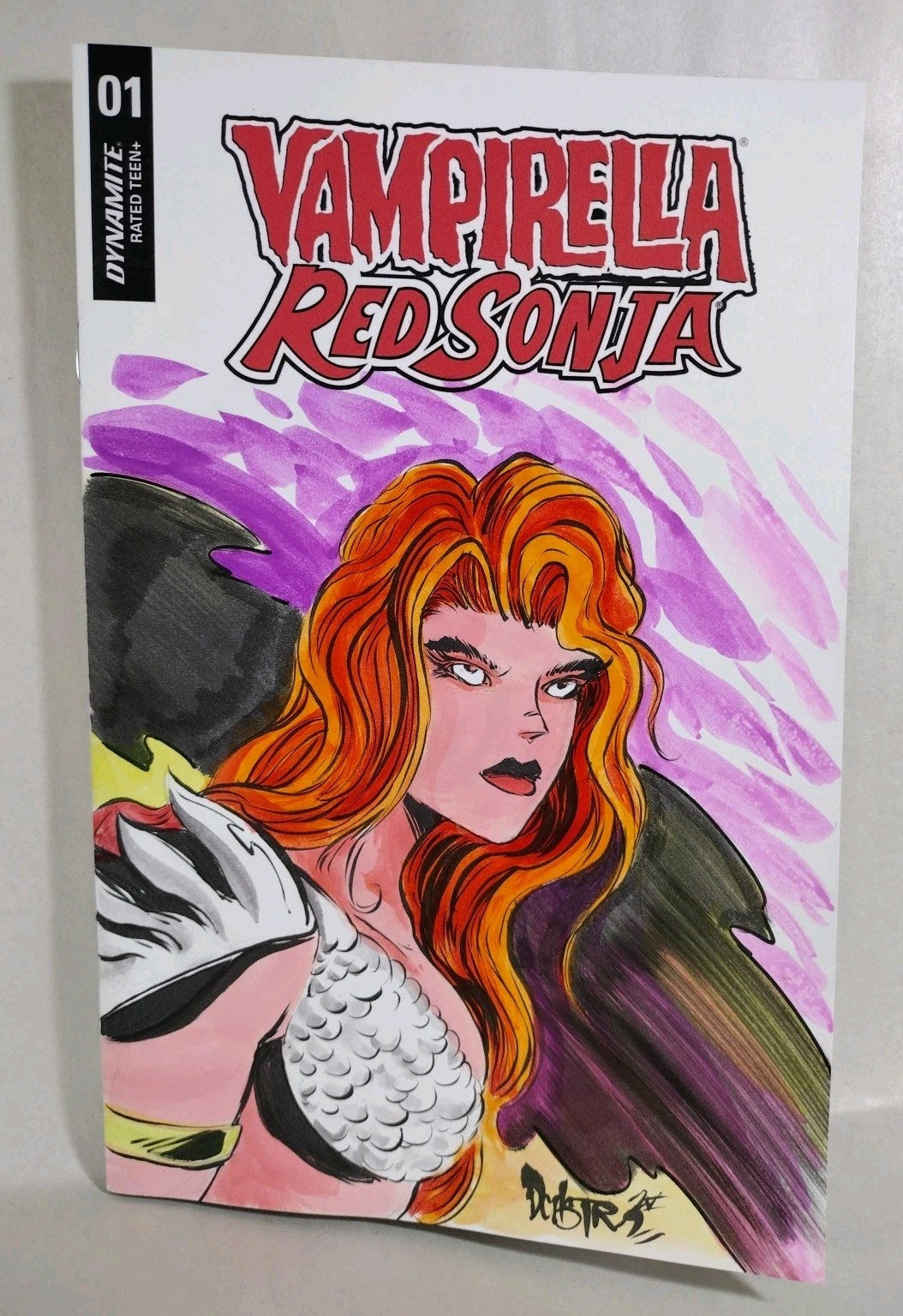 Vampirella Red Sonja #1 (2016) Blank Cover Comic W Original Dave Castr Art