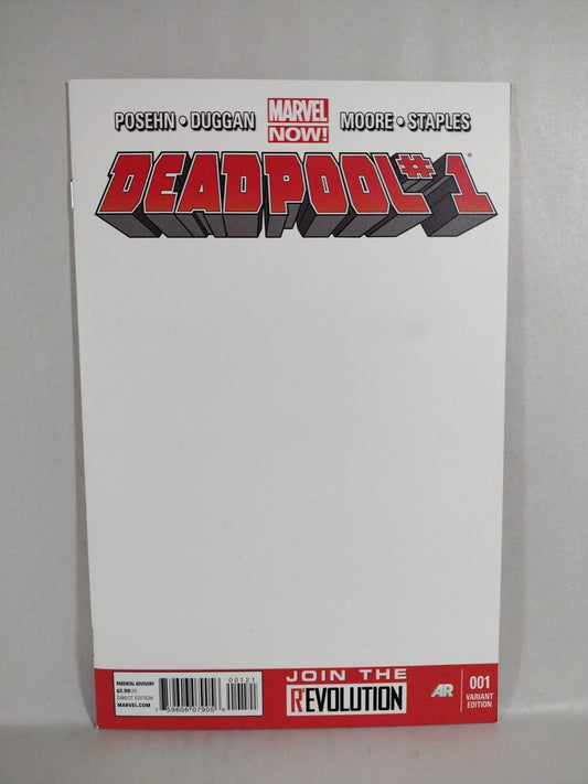 Deadpool #1 (2013) Marvel Comic Blank Sketch Variant Cover Posehn Duggan New NM