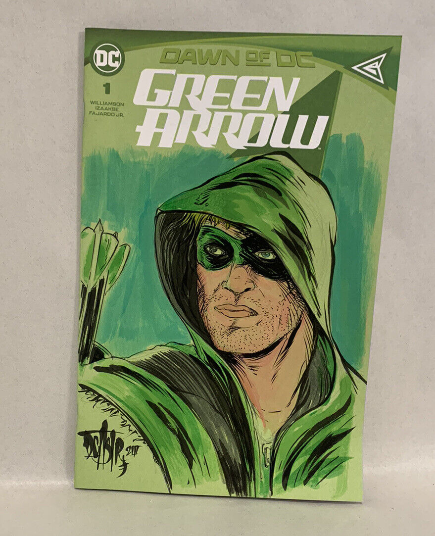 Green Arrow #1 Blank Sketch Variant Cover DC Comics W Original Dave Castr Art