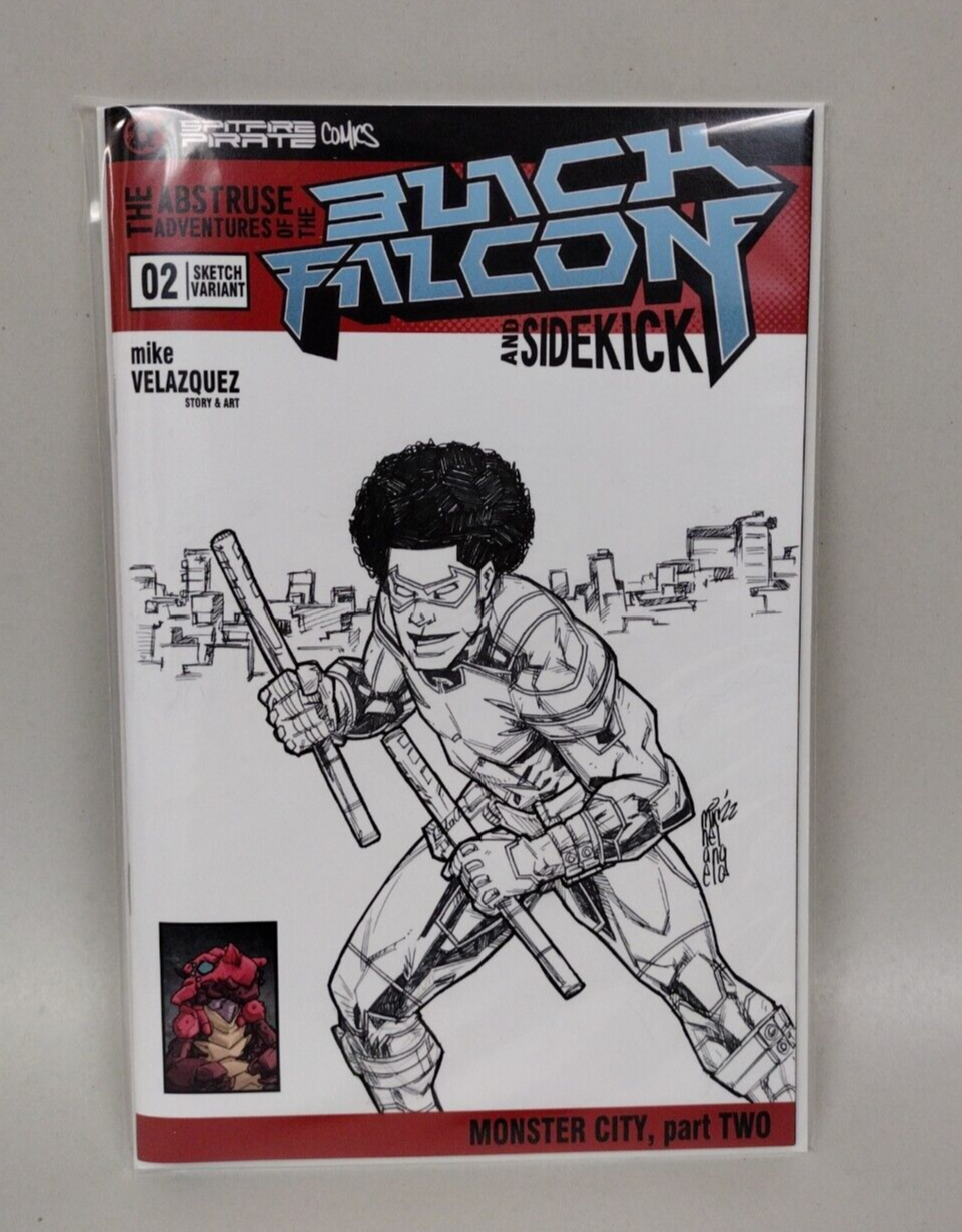 BLACK FALCON AND SIDEKICK #2 Blank Cover Variant w Original Art MIKE VELAZQUEZ