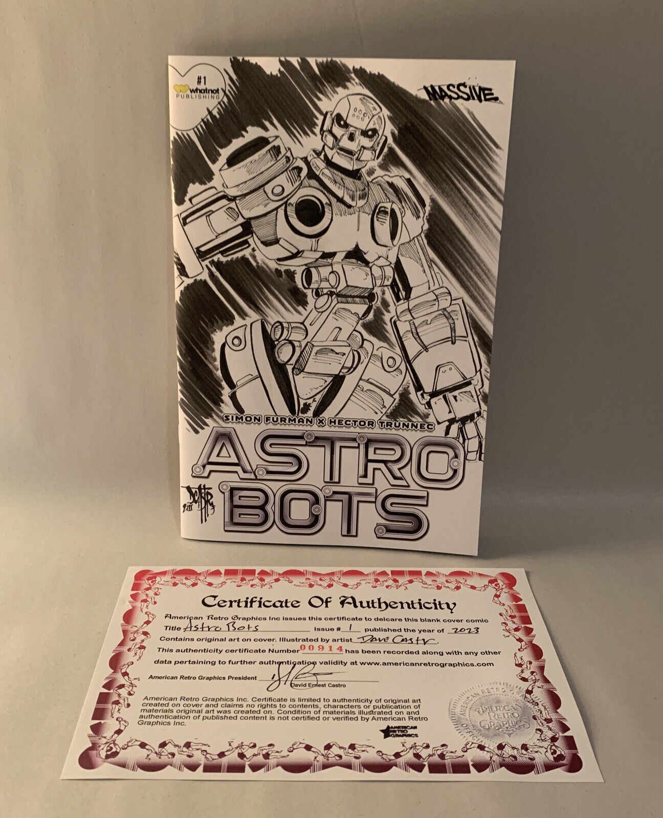 ASTRO BOTS #1 (2023) Blank Sketch Cover Comic W Original DCastr Art