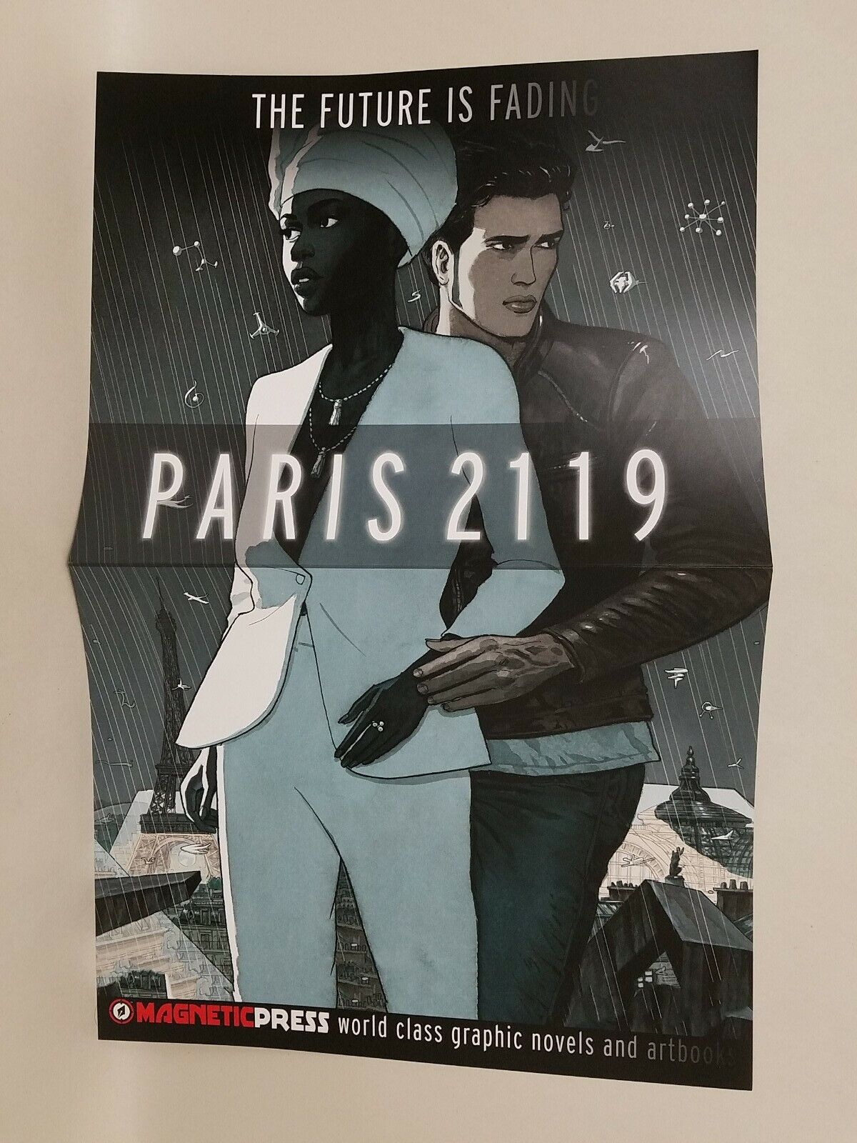 Paris 2119 (2019) Magnetic Press Poster Dominique Bertail Peach Momoko Art HTF