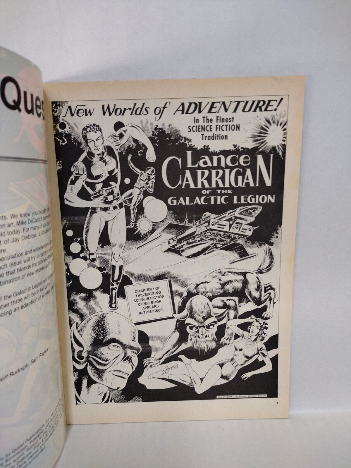 Quest Presents Lance Carrigan Of The Galactic Legion (1983) 1 2 Jay Disbrow VFNM