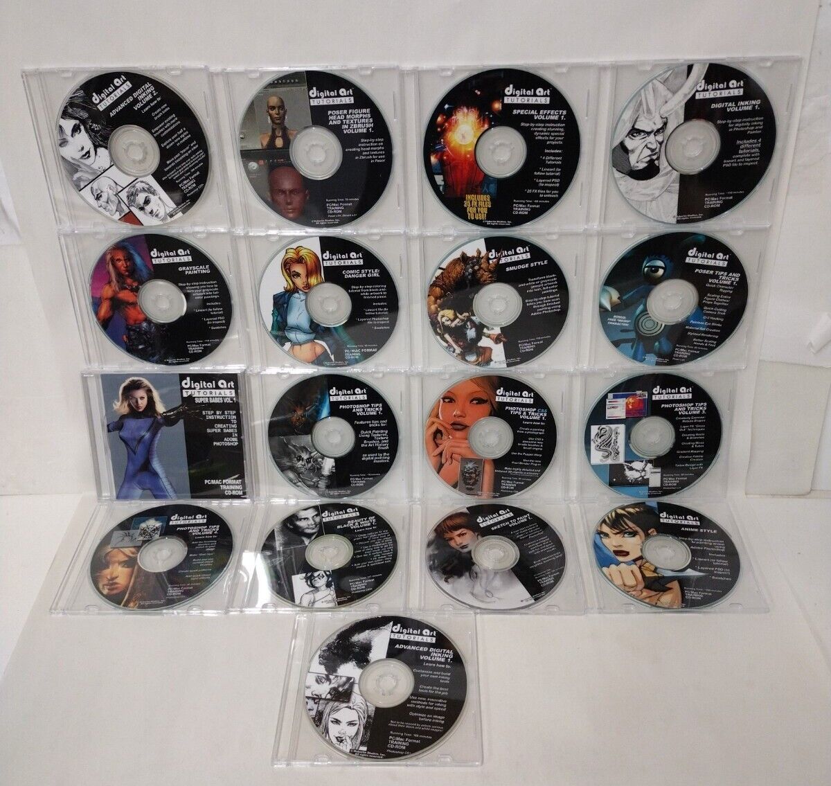 Large Haberlin Studios Digital Art Tutorials Lot 17 Unused CD ROMS Photoshop ++