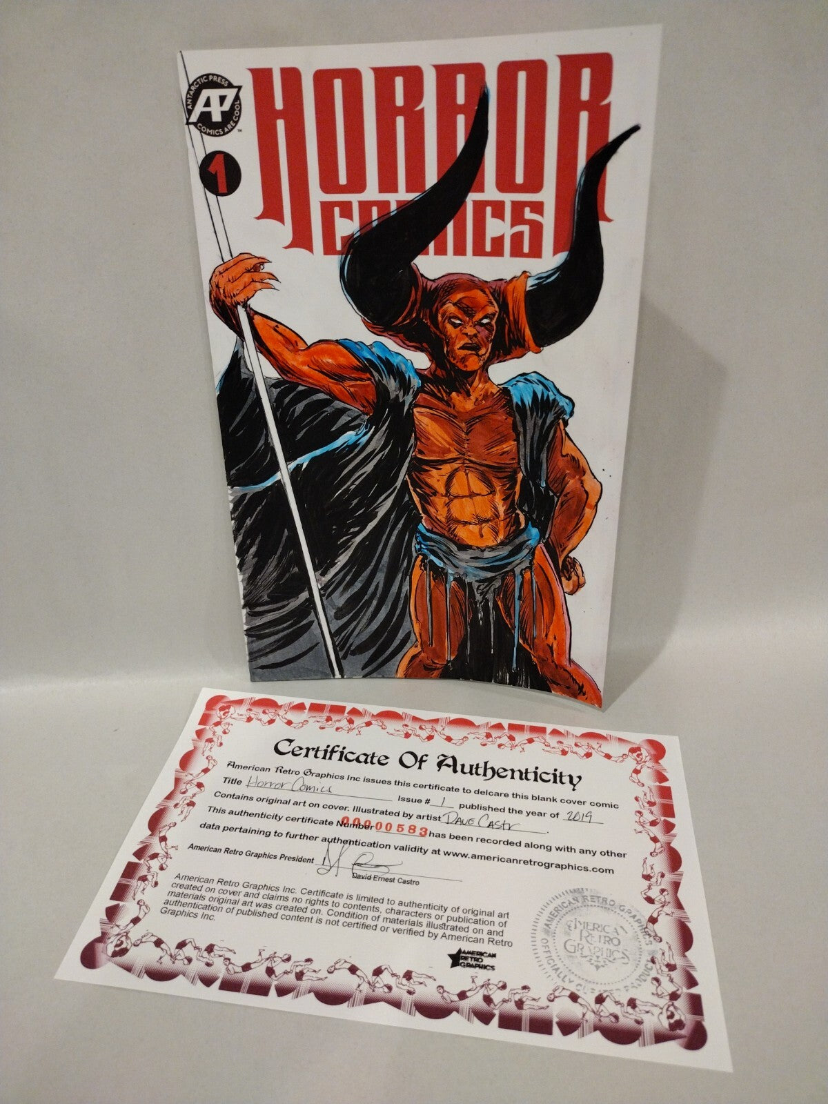 Horror Comics 1 Antarctic Press Sketch Cover W Original DCastr Lord Darkness Art