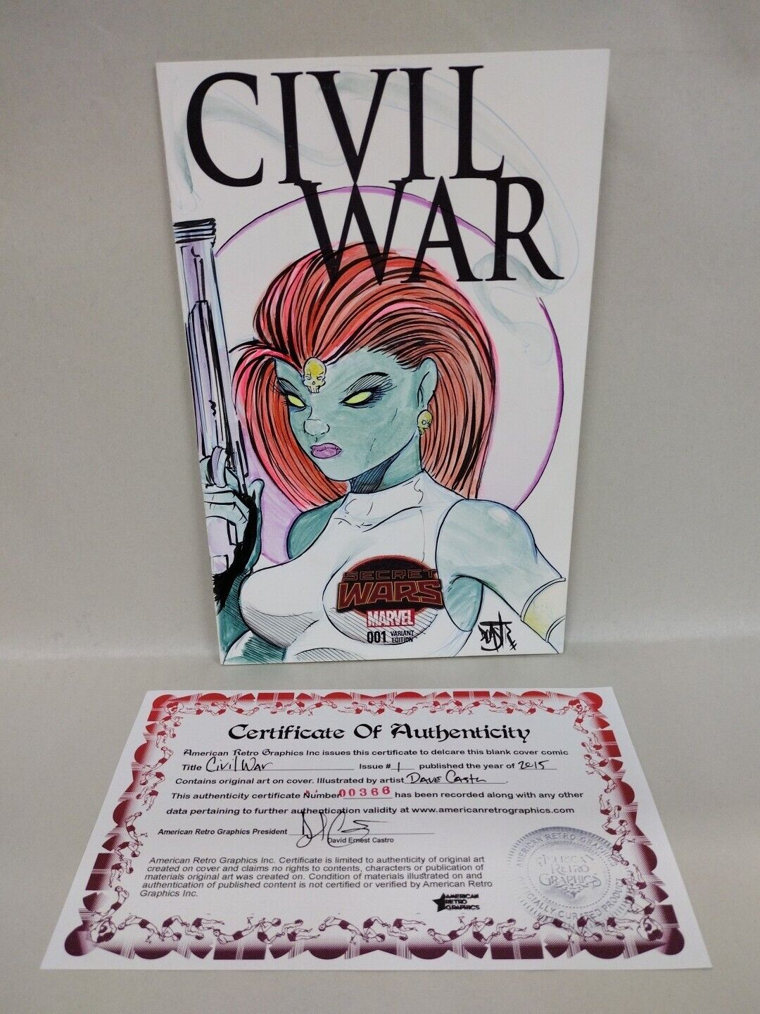 CIVIL WAR #1 (2015) Marvel Sketch Variant W Original Art DCastr Captain America 