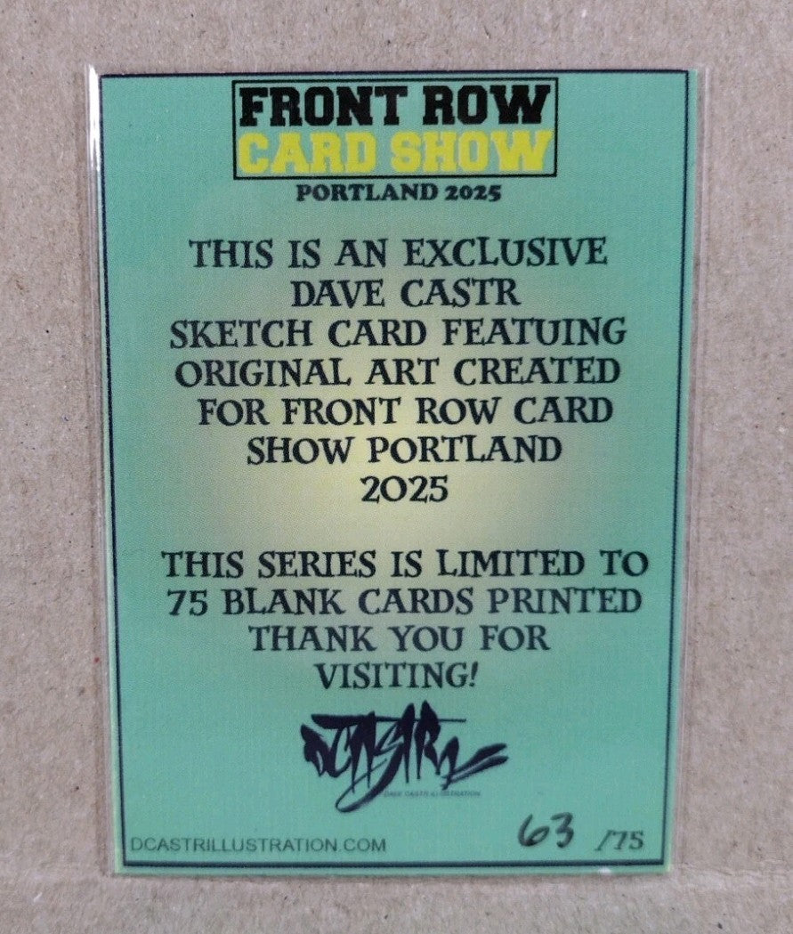 DCastr (2025) Front Row Show Exclusive Sketch Card W Original Lady Death Art
