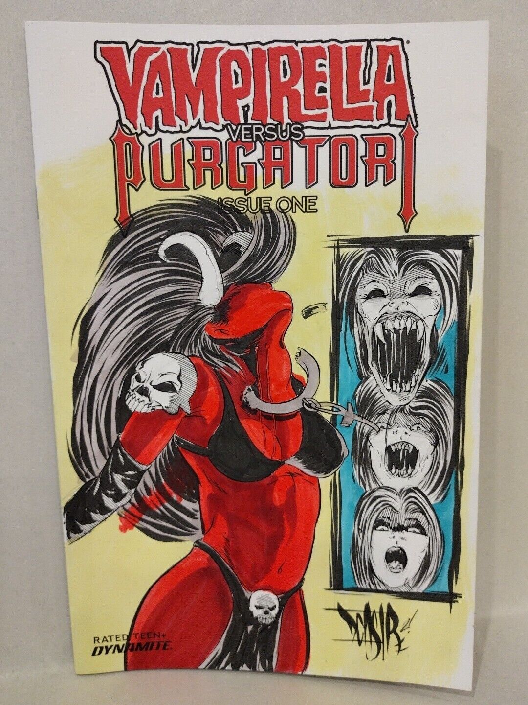 Vampirella Vs Purgatori 1 (2020) Blank Cover Variant Comic W Original DCastr Art