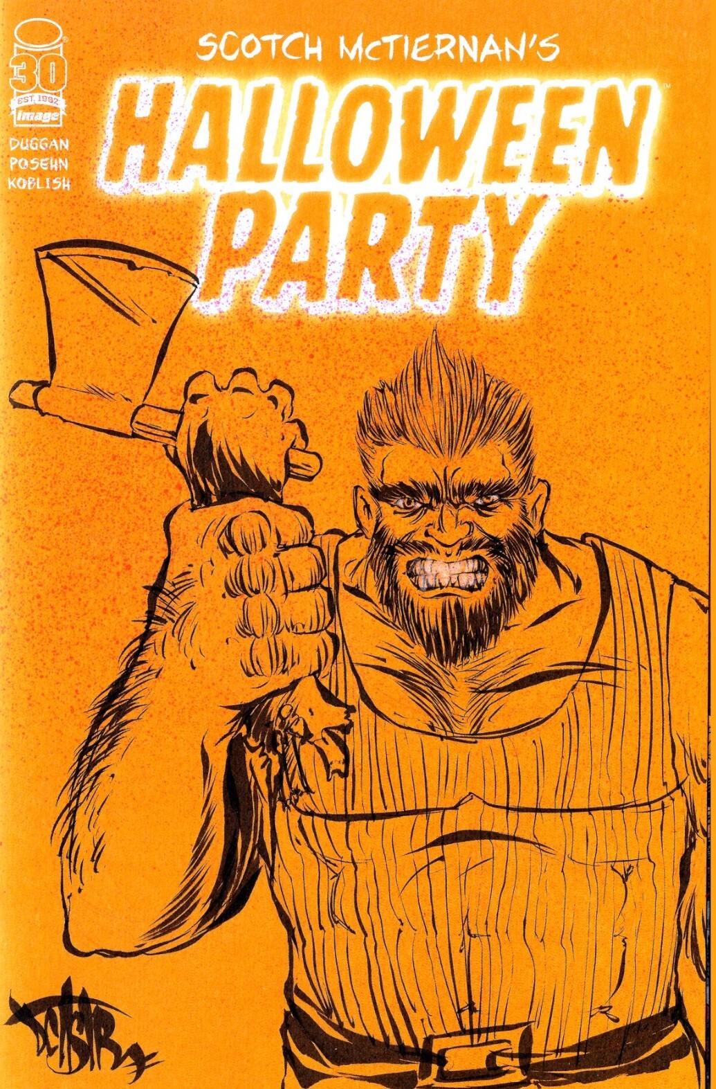 Scotch McTiernan Halloween Party #1 Image Sketch Cover Comic W Original Art