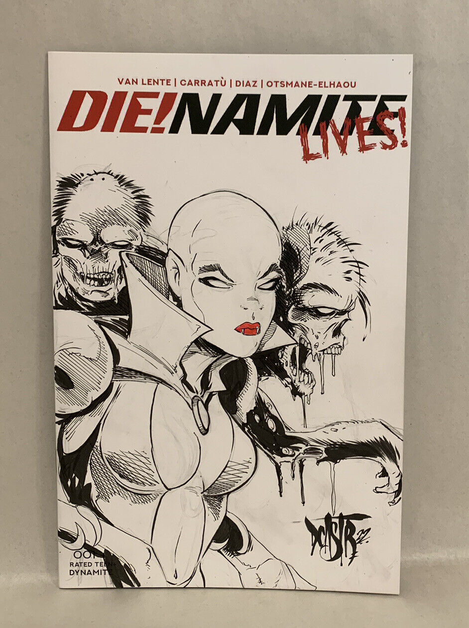 DIE!NAMITE LIVES #1 Blank Variant Cover Comic 2021 W Original Art Dave Castr