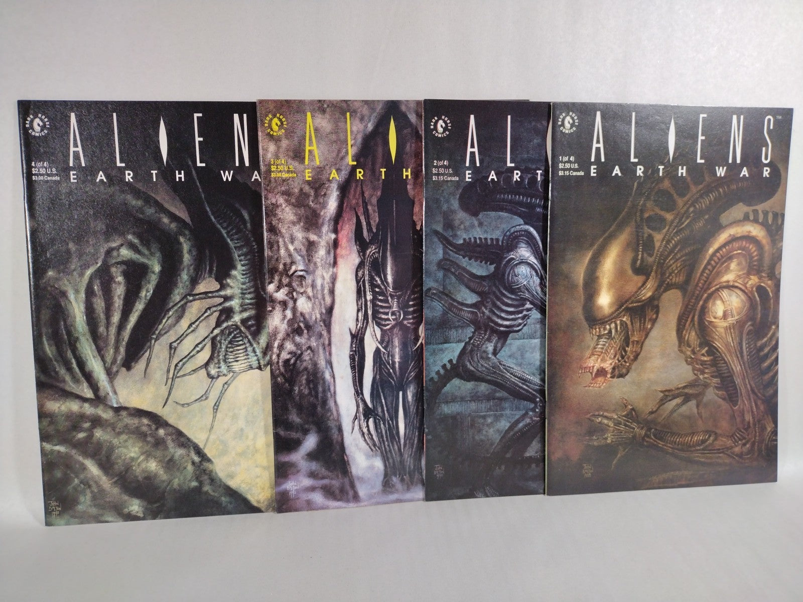 Aliens Earth War (1990) Complete Dark Horse Comic Lot Set #1 2 3 4 Sam Kieth NM