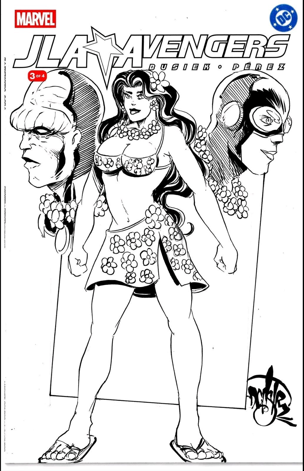 JLA Avengers #3 (2026) DC Marvel Facsimile Sketch Variant W Original DCastr Art