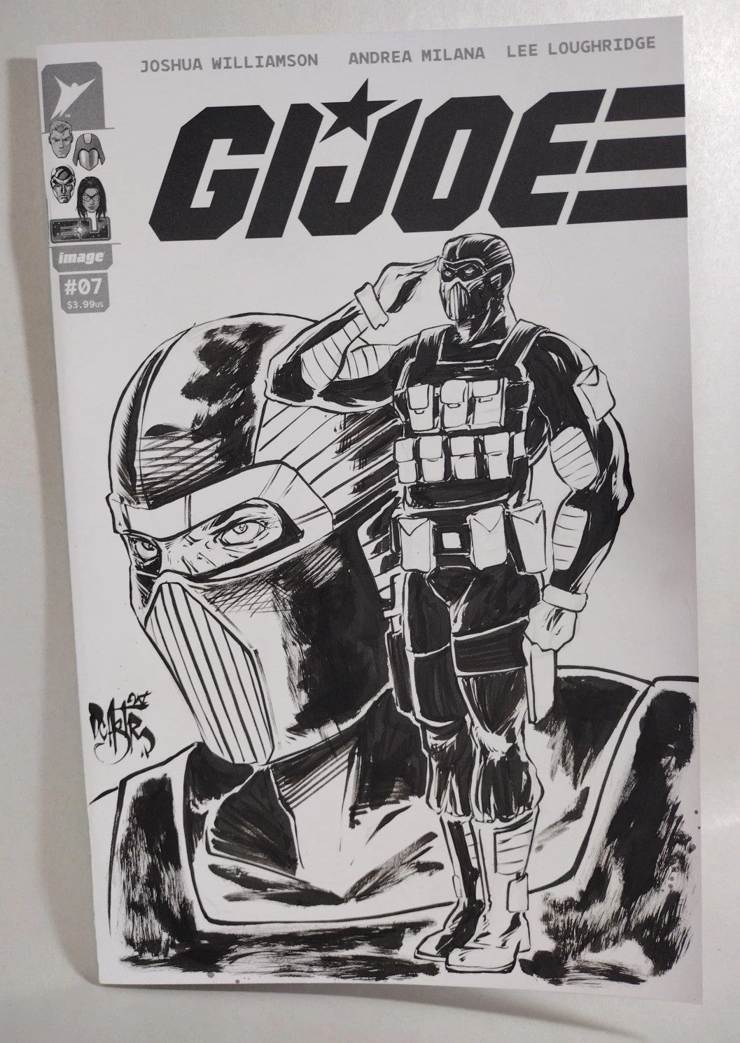 GI Joe #7 (2025) Image Sketch Cover Var Comic W Original DCastr Beach Head Art