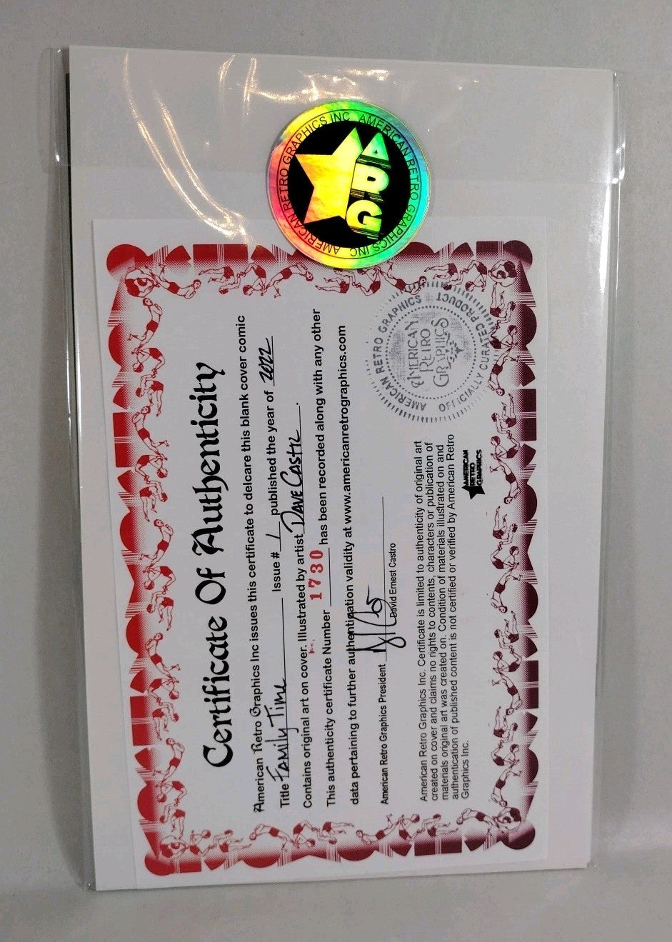 Family Time #1 (2022) Ablaze Sketch Cover Comic W Original Dave Castr Art