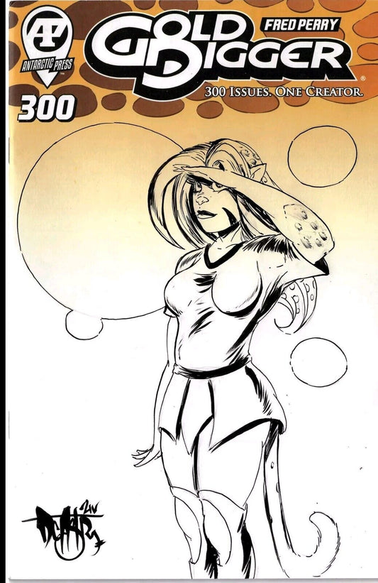 Gold Digger #300 (2023) AP Comic Sketch Variant W Original Dave Castr Sheila Art