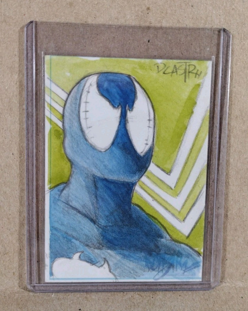 Dave Castr Crusin (2025) OAC Sketch Card W Original Black Suit Spider-Man Art