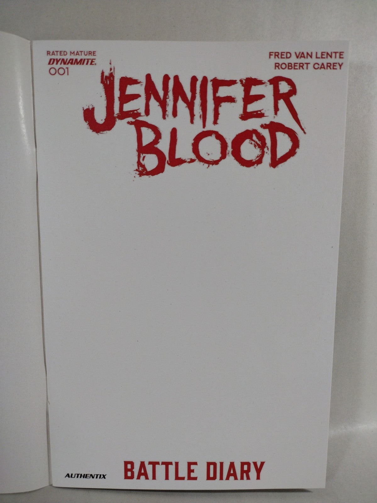 Jennifer Blood Battle Diary #1 (2023) Dynamite Comic Blank Sketch Cover Variant