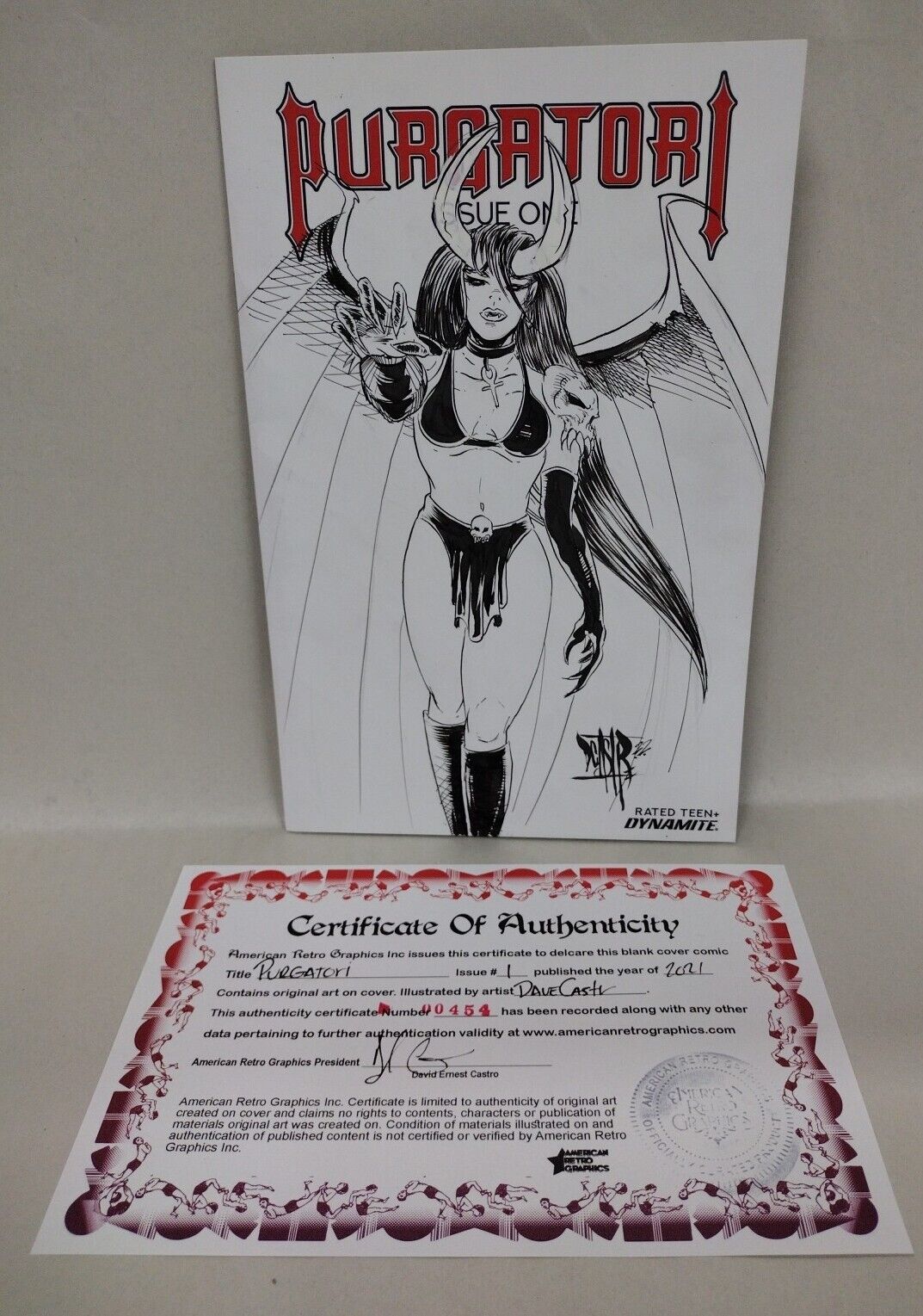 Purgatori 1 (2021) Dynamite Sketch Cover Variant Comic W Original Dave Castr Art