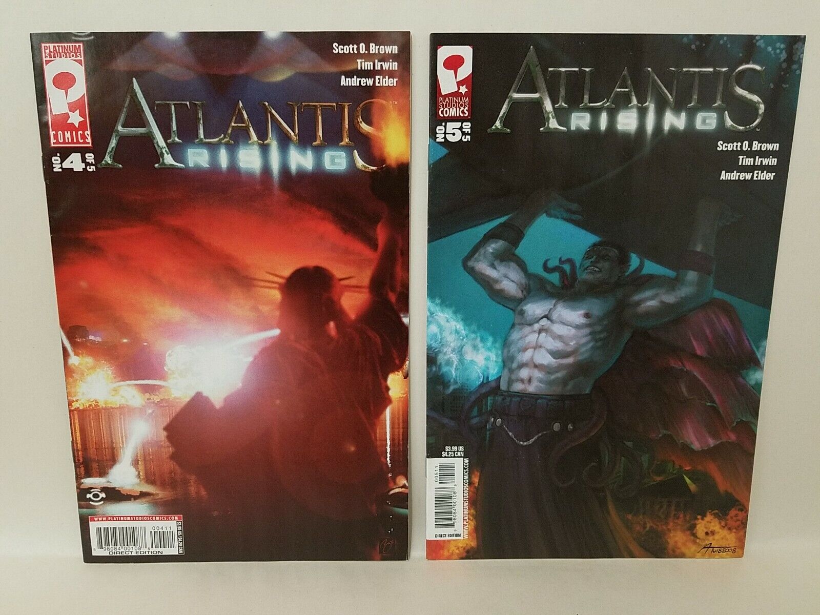 Atlantis Rising (2009) Complete Platinum Comic Run #1 2 3 4 5 Brown Irwin