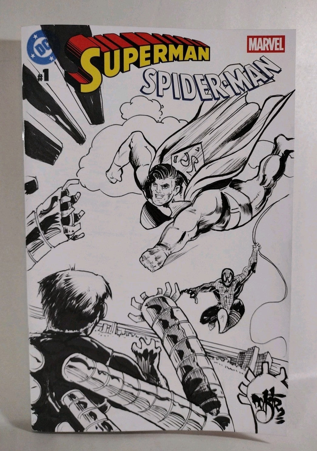 Superman Spiderman #1 (2026) DC Blank Sketch Cover Variant W Original DCastr Art