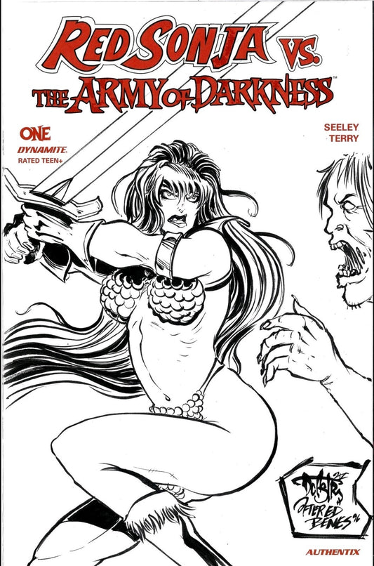 Red Sonja Mars AOD #1 (2025) Dynamite Sketch Variant Comic W Original DCastr Art