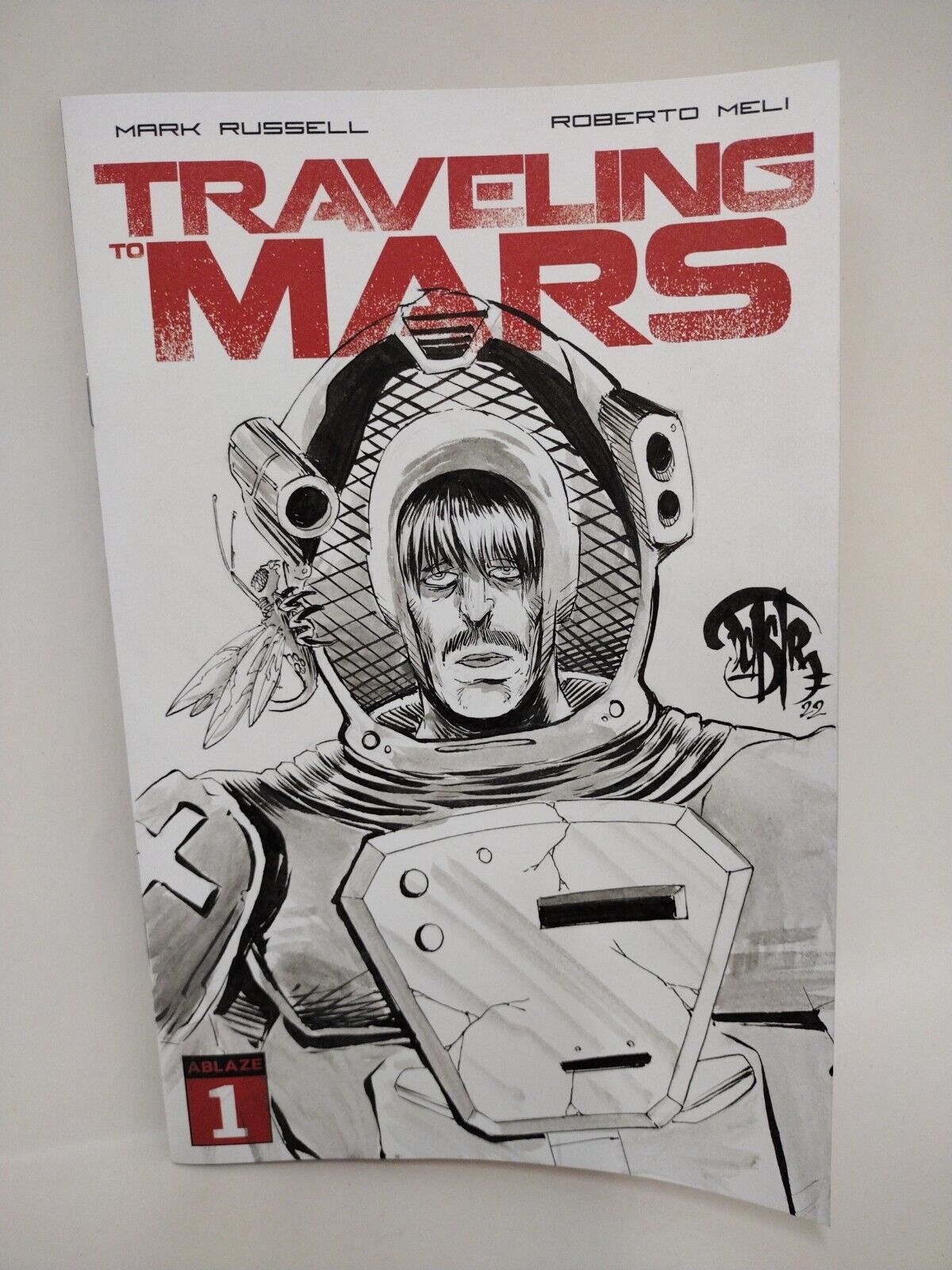 Traveling To Mars #1 Ablaze Comic Blank Cover w Original Dave Castr Art ARG