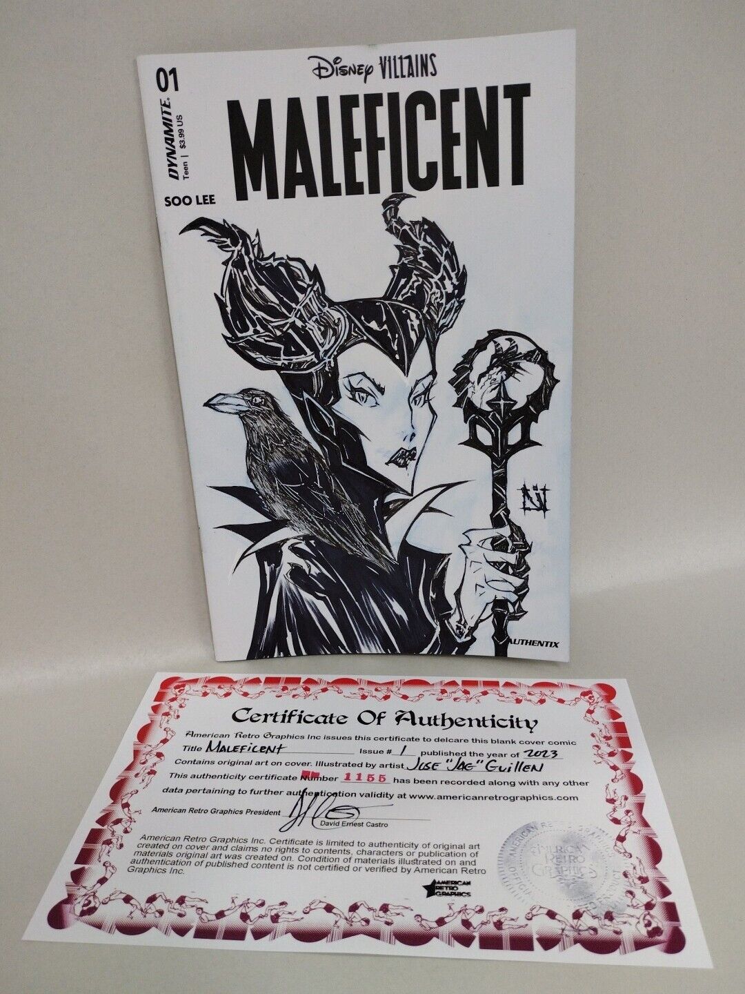 Maleficent #1 Dynamite 2023 Disney Sketch Variant Comic W Original JAG Art