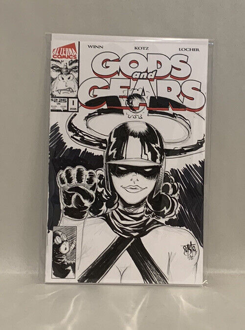 GODS AND GEARS #1 Blank Variant Cover Comic 2019 W Original Art David Castr