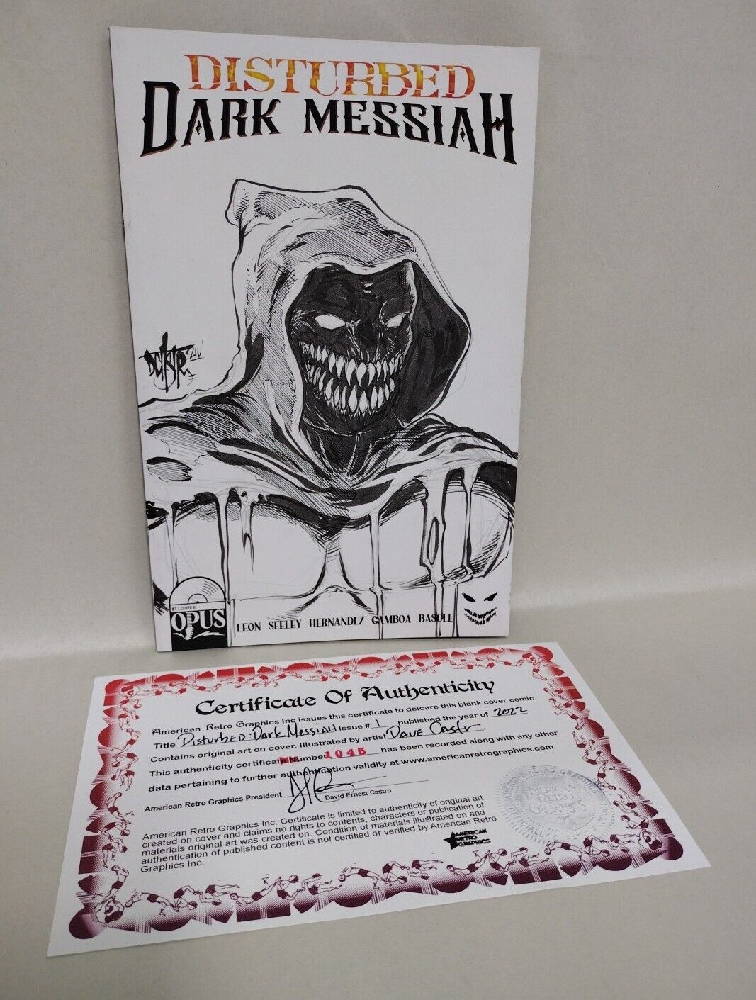 DISTURBED DARK MESSIAH #1 Opus Original Dave Castr Sketch Variant Cover Comic