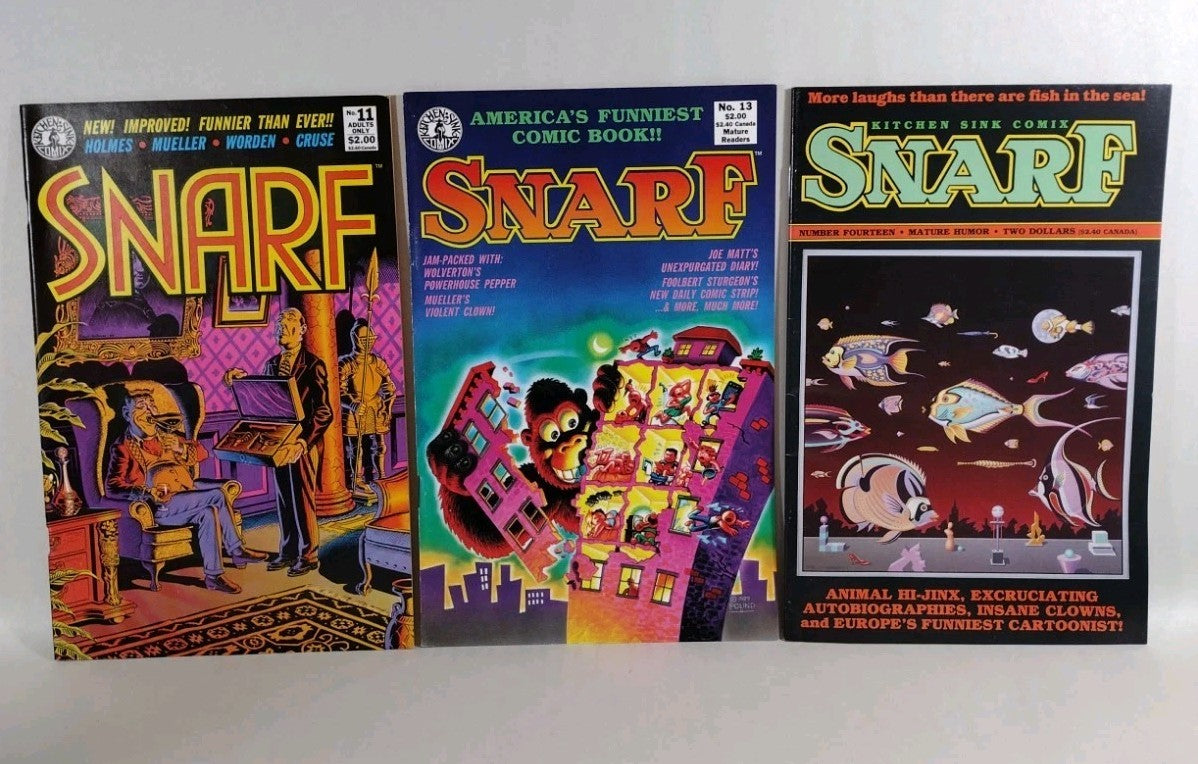 Snarf #11 13 14 (1989) Kitchen Sink Underground Comic Lot VG-FN John Pound Cover