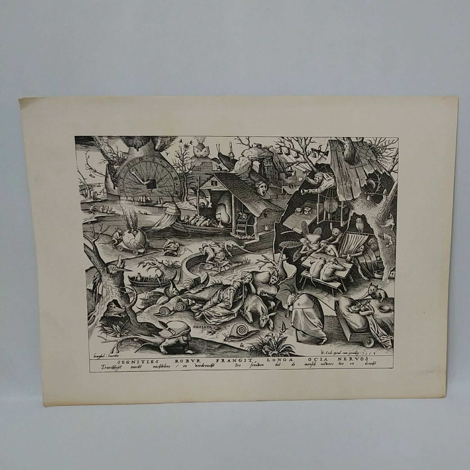 Lot Of 9 Vintage Copies of Pieter Brueghel Print Political Satire Illustrations