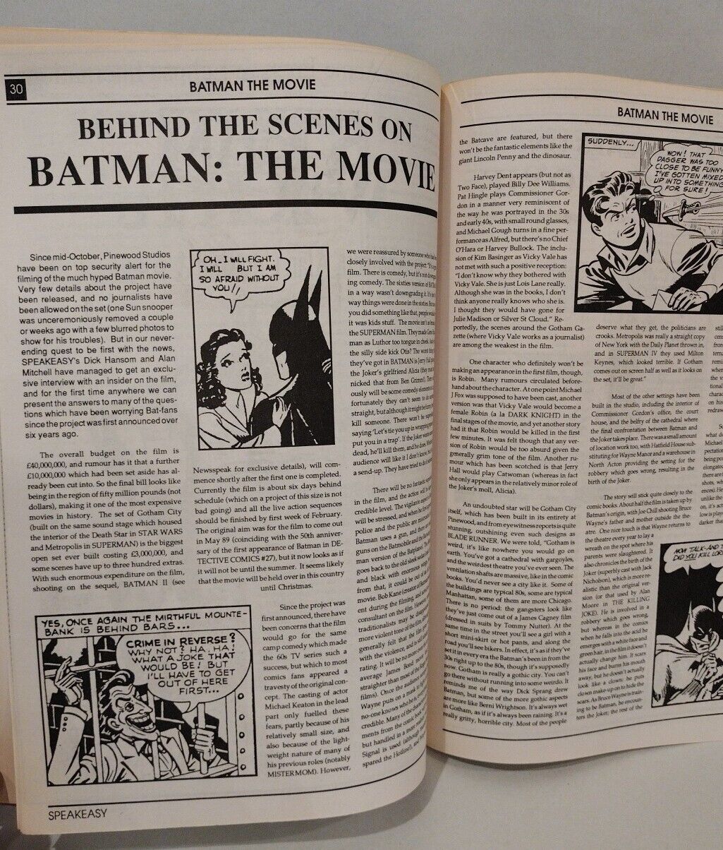 Speakeasy 95 (Feb, 1989) Comic Magazine Batman Issue Movie John Byrne