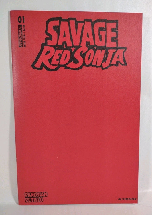Savage Red Sonja #1 Dynamite Red Blank Sketch Variant Cover Comic New NM