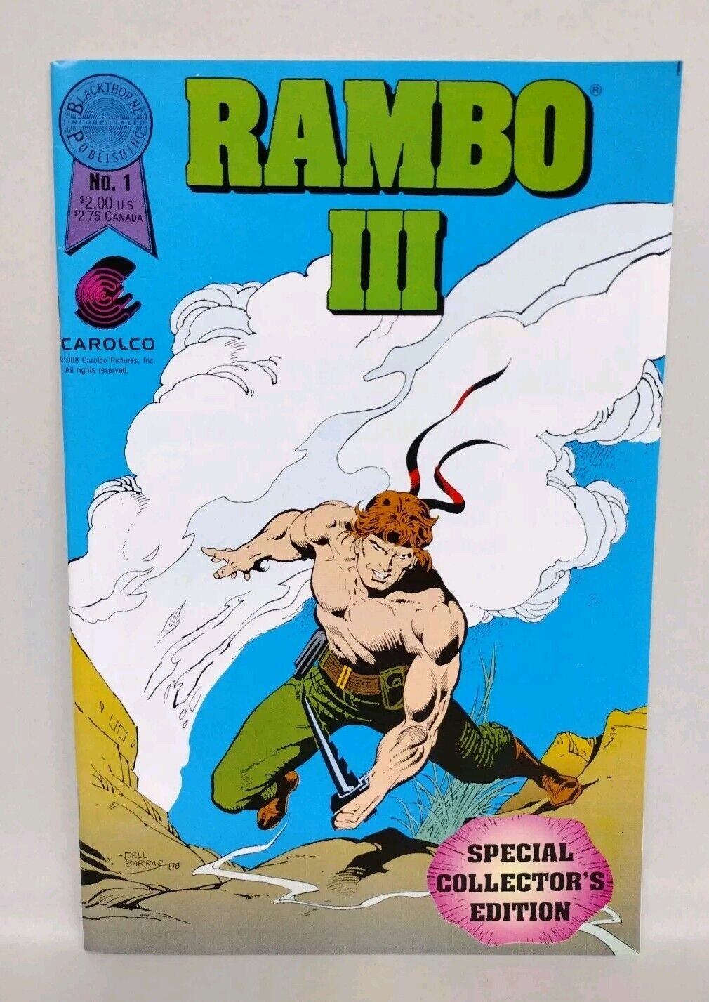 Rambo III (1988) Blackthorne Movie Comic Adaptation Dell Barras Cover VF