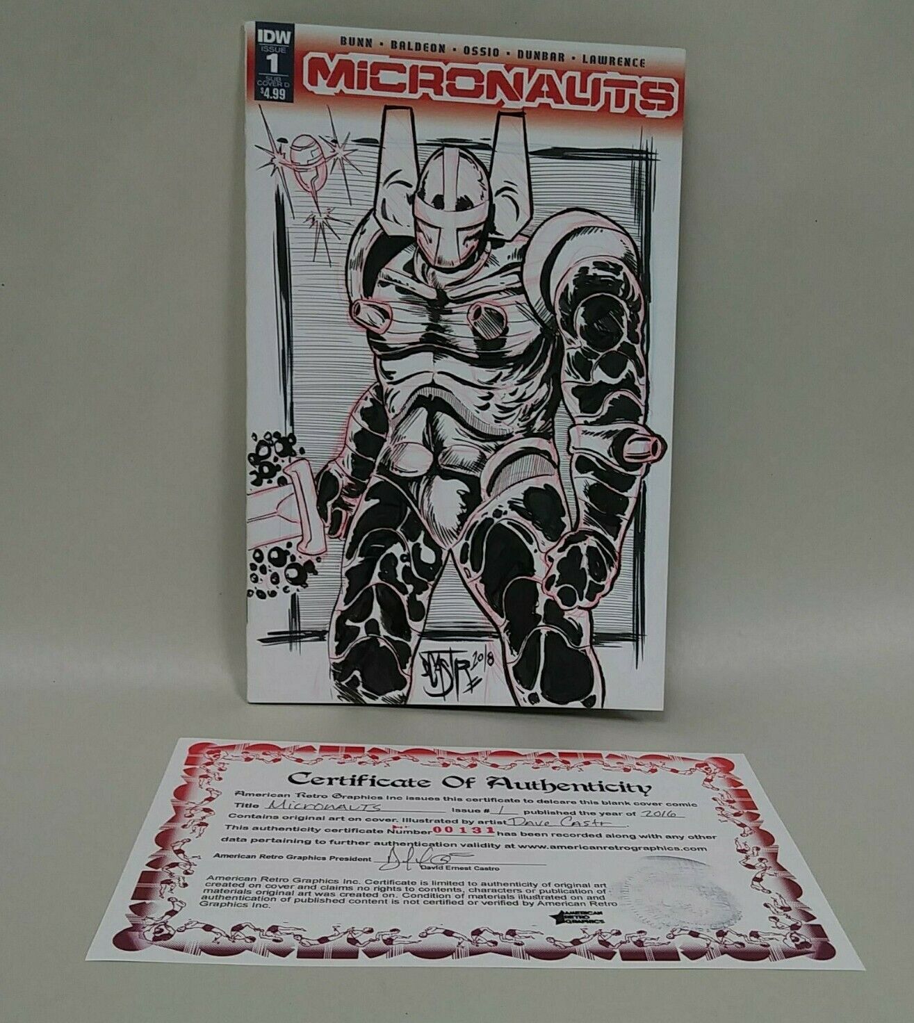 Micronauts #1 (2016) Dynamite Sketch Cover Comic W Original Dave Castr Art