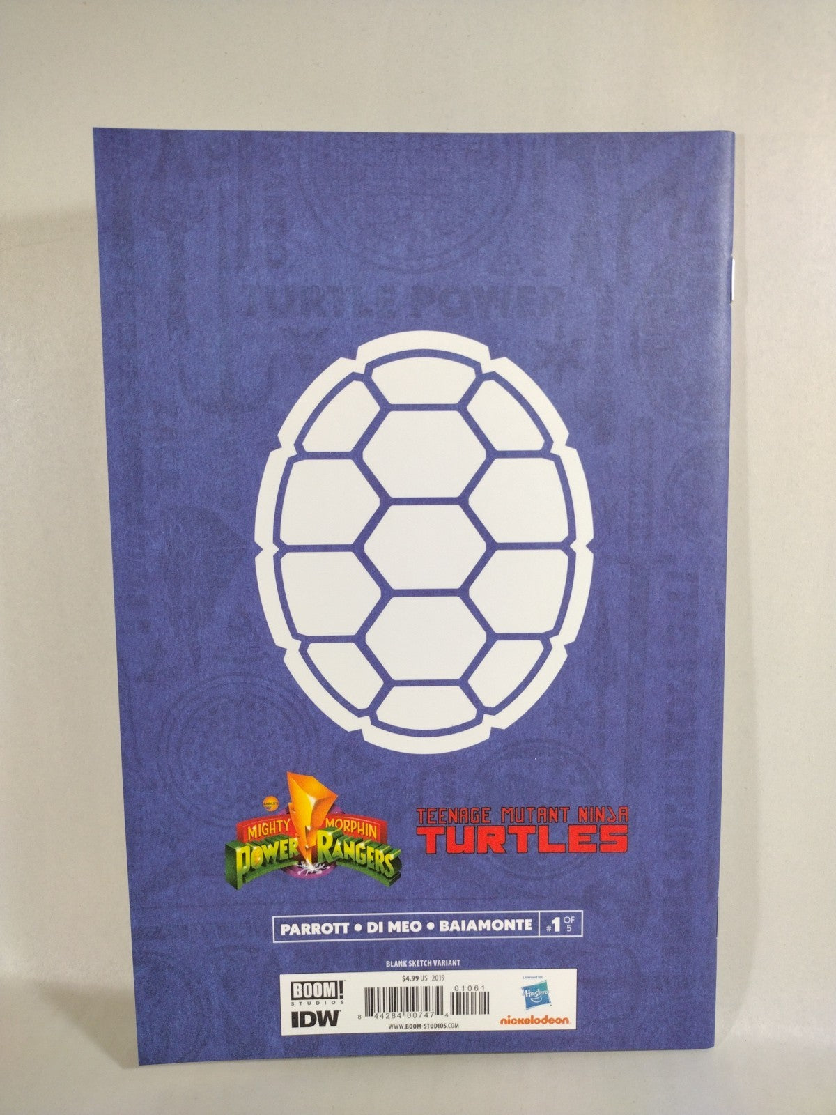 MMPR TMNT #1 (2019) Boom IDW Blank Sketch Cover Variant Comic New NM
