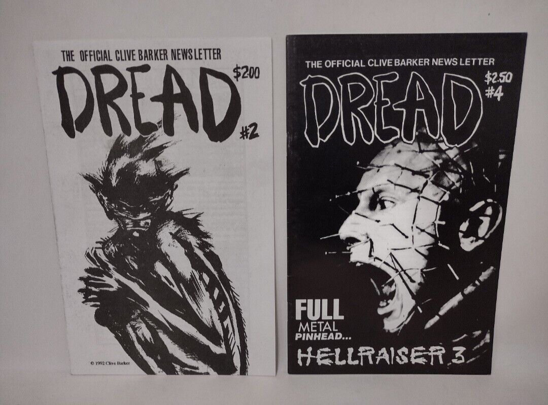 DREAD Official Clive Barker Newsletter Lot #2 4 6 7 Hellraiser Children Of Fire