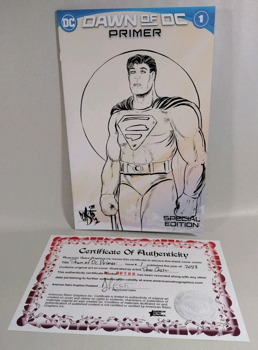 Dawn Of DC #1 (2023) Sketch Variant Comic W Original Dave Castr Superman Art