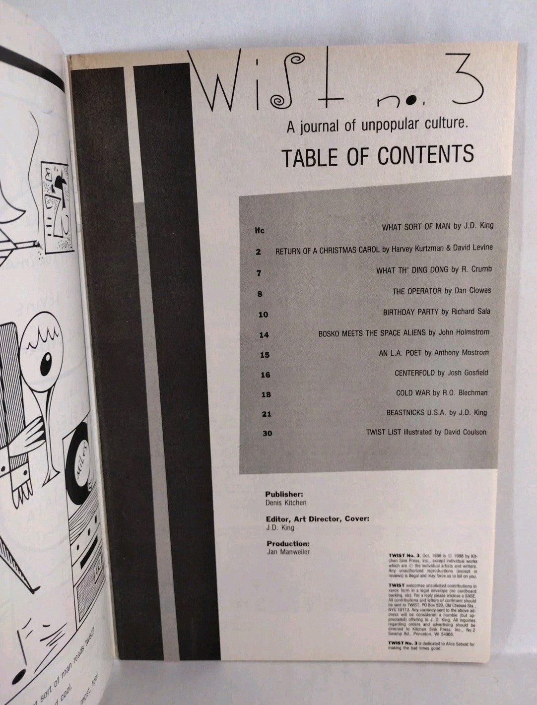 Twist #3 (1988) Kitchen Sink Comic R Crumb Kurtzman Dan Clowes VF