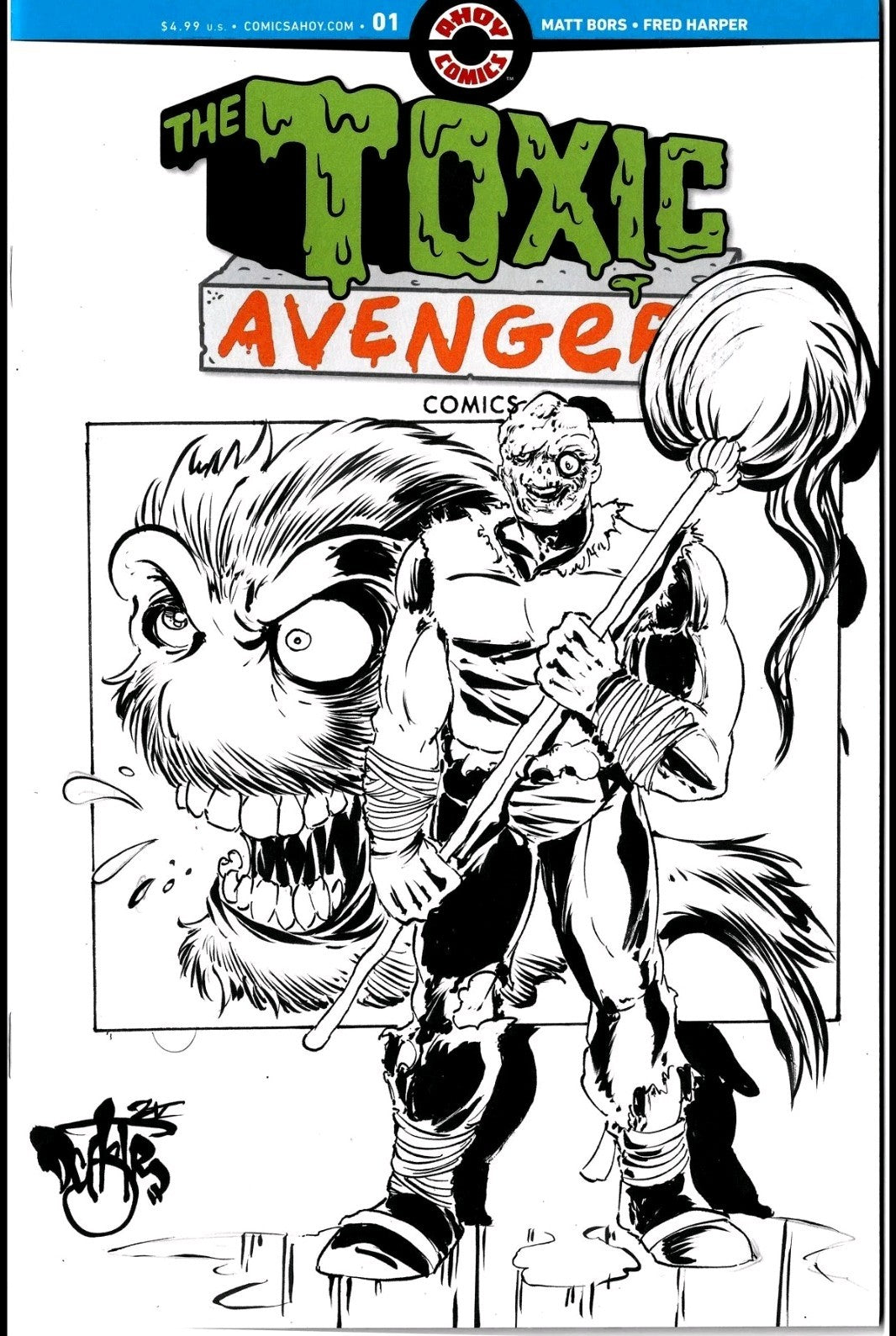 Toxic Avenger #1 (2025) Ahoy Sketch Cover W Original Dave Castr Bobby Art