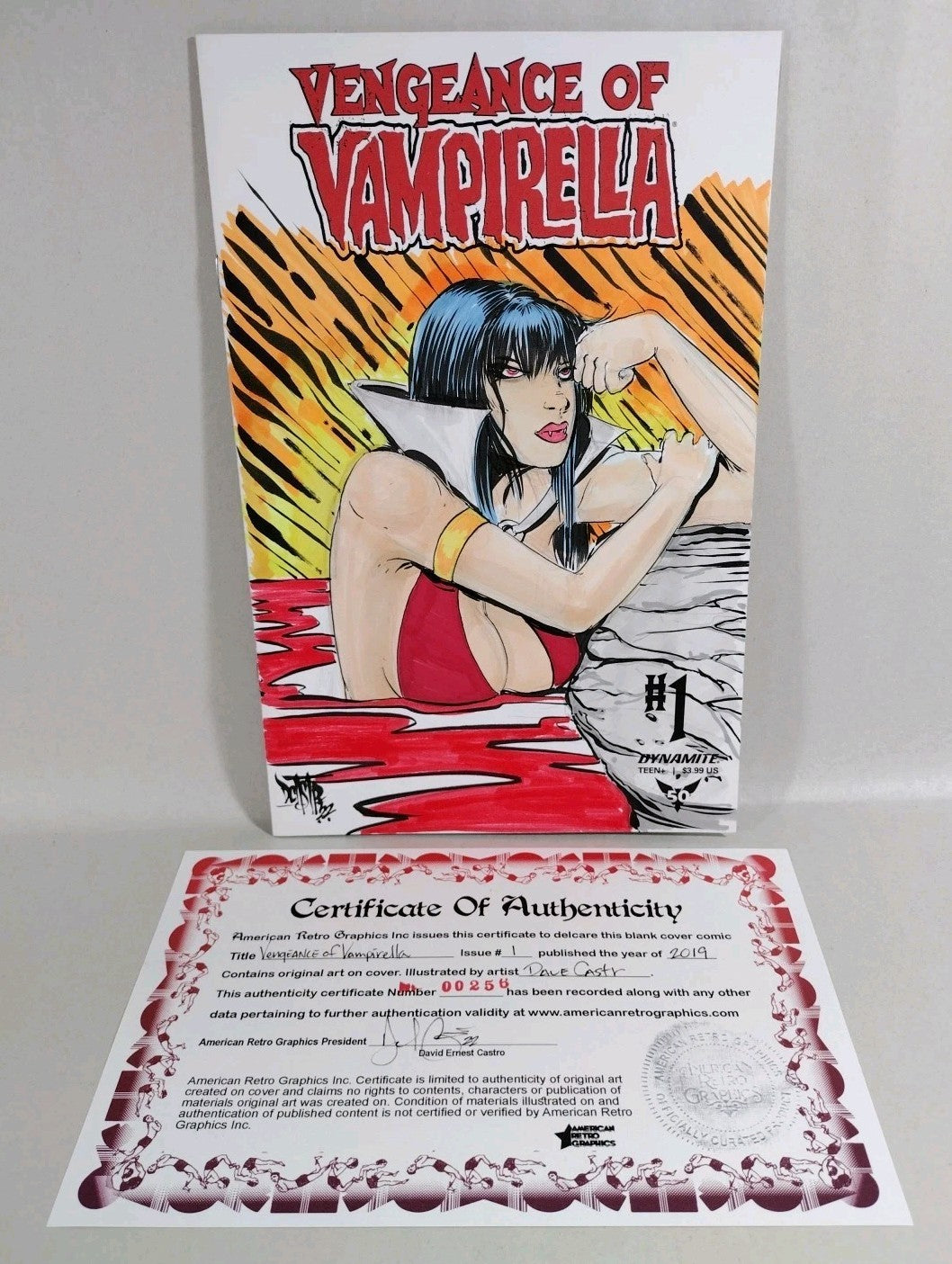 Vengeance Of Vampirella #1 (2019) Dynamite Sketch Cover W Original DCastr Art