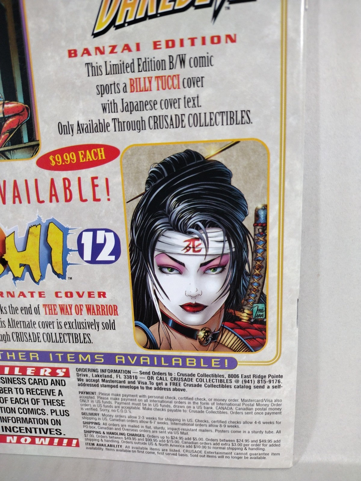 Shi Daredevil Honor Thy Mother #1 (1997) Crusade Comic Bonzai Edition BW NM