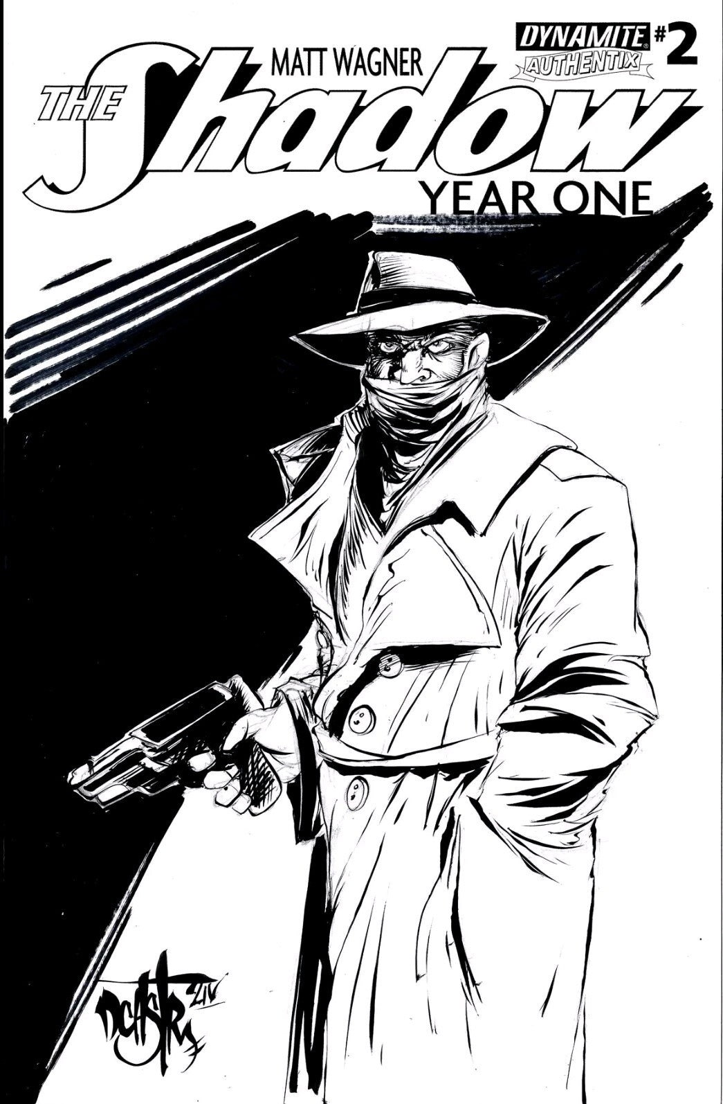 The Shadow Year One #2 (2013) Sketch Cover Variant W Original Dave Castr Art