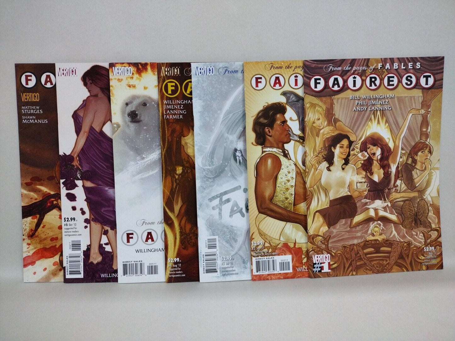 Fables Fairest 2012 Vertigo Comic Lot Set #1 2 3 4 5 6 7 Willingham Jimenez F-VF