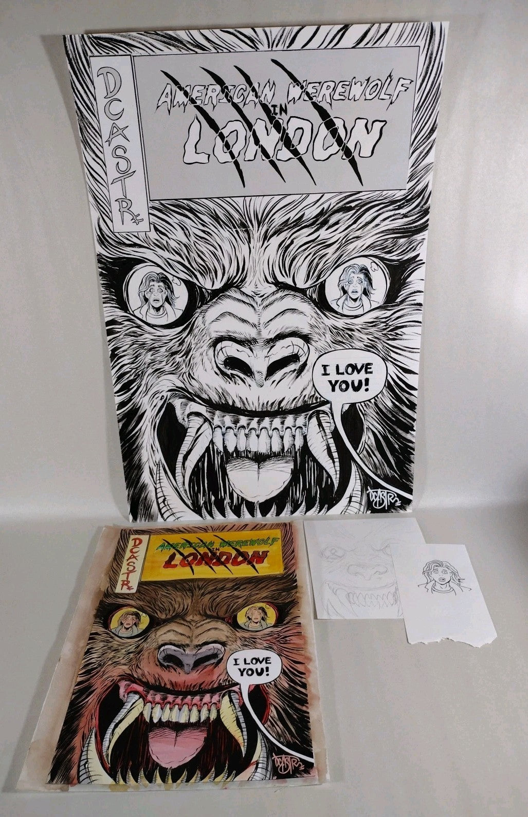 American Werewolf In London #3 (2025) Faux Comic Cover Original + Color DCastr