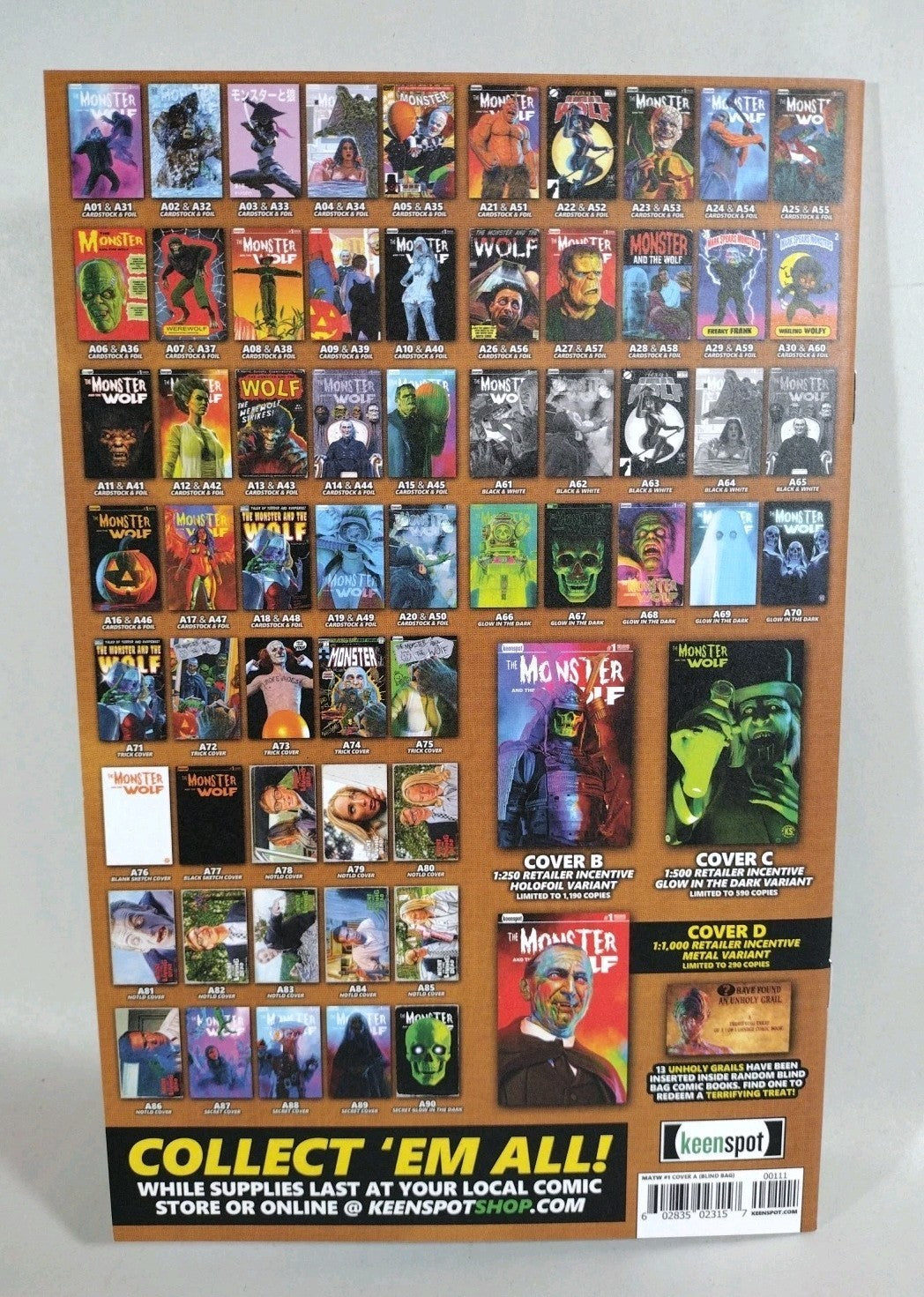 Monster And The Wolf #1 (2025) Keenspot Sketch Cover Comic W Original DCastr Art