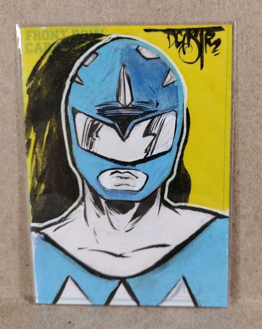DCastr (2025) Front Row Show Exclusive Sketch Card W Original Blue Ranger Art