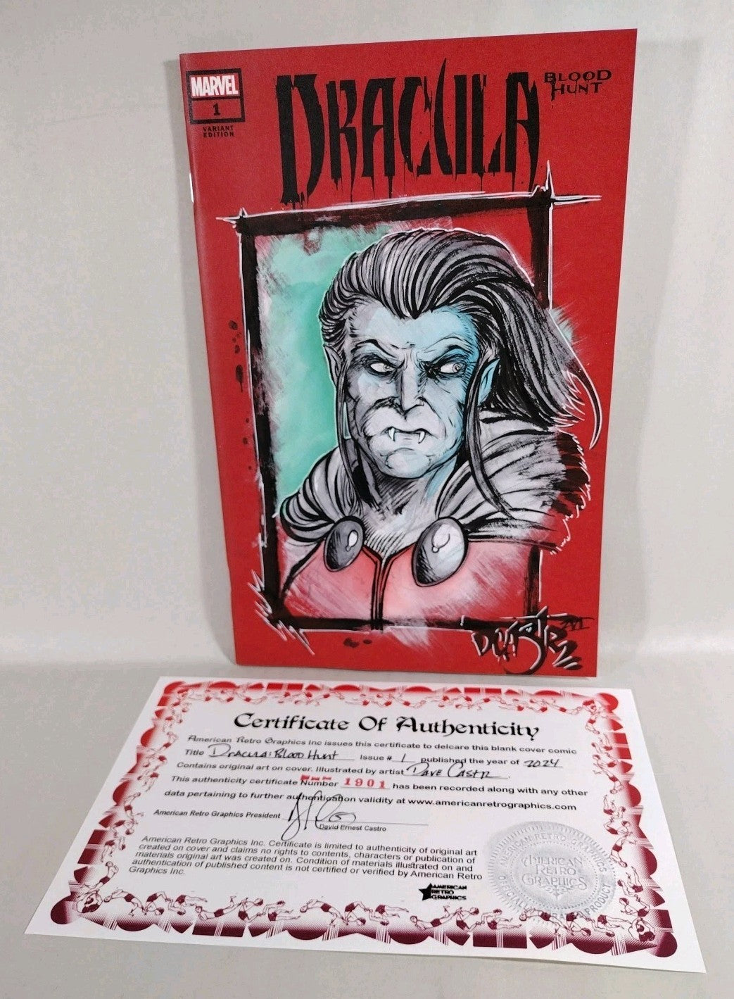 Dracula Blood Hunt #1 (2024) Marvel Comic Red Sketch Var W Original DCastr Art