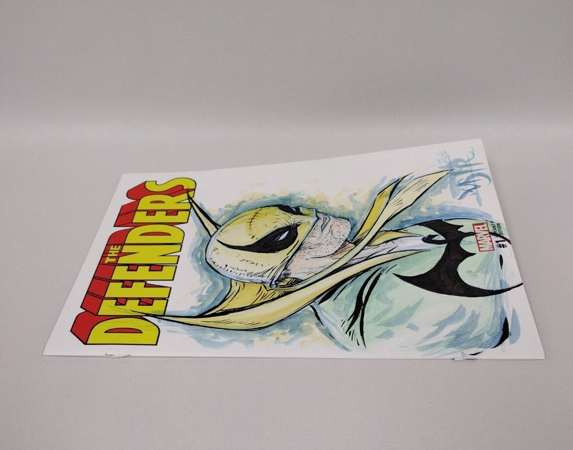 Defenders #1 (2017) Marvel Sketch Cover Comic Original Dave Castr Iron Fist Art