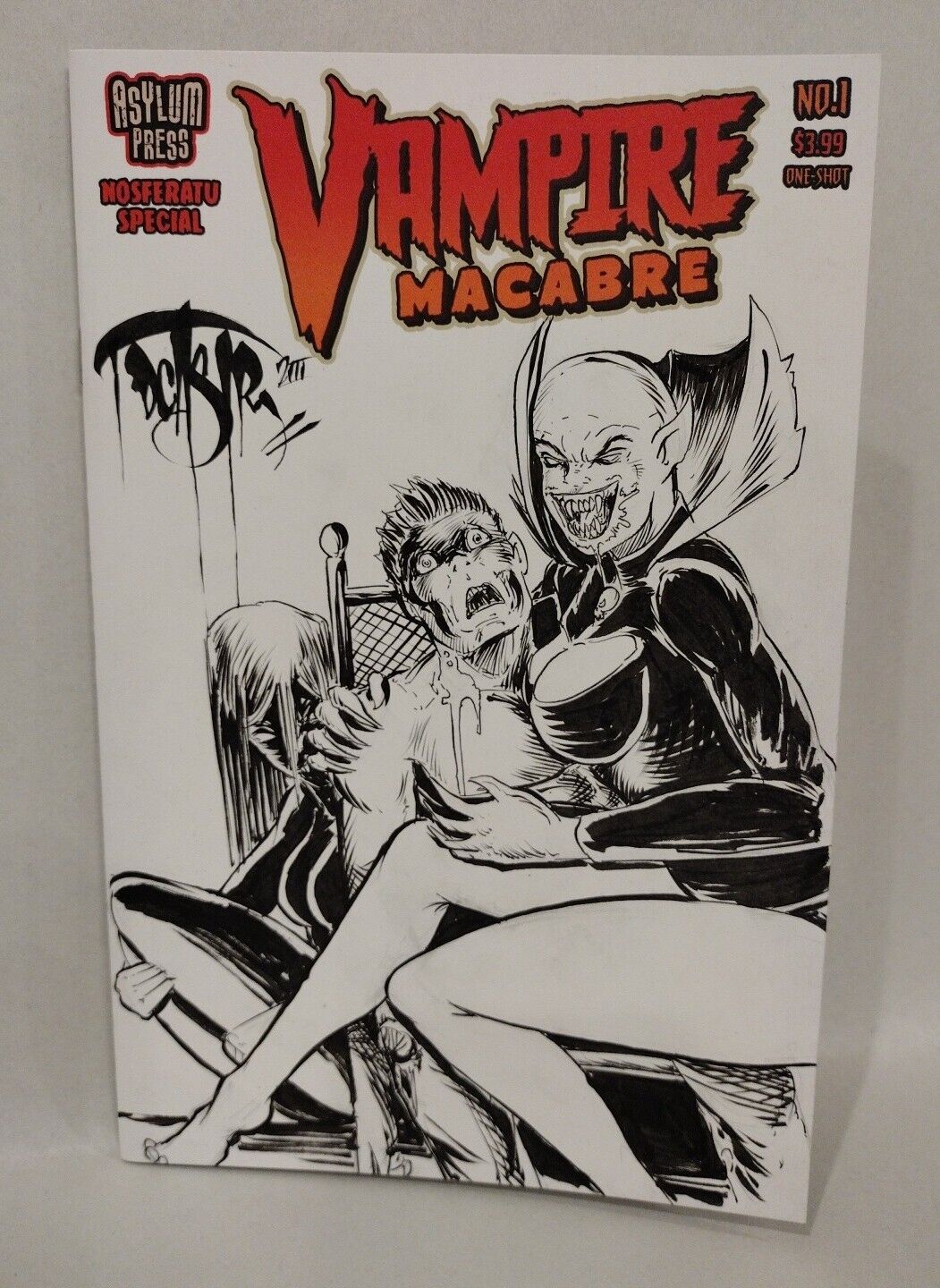 Vampire Macabre Noseratu Special 1 Asylum Press Blank Cover Comic w Original Art